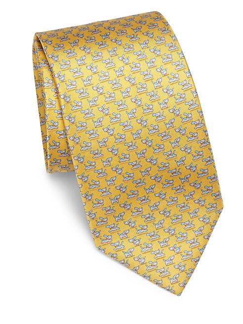 Salvatore Ferragamo - Dog Printed Silk Tie