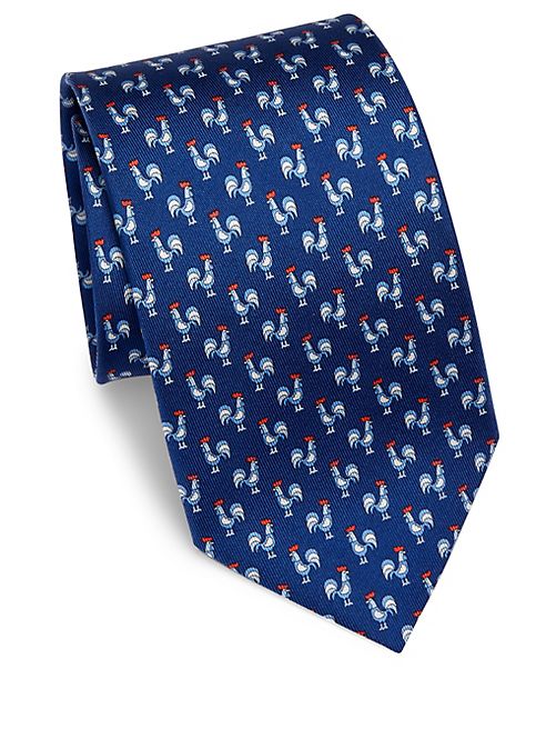 Salvatore Ferragamo - Rooster Patterned Silk Tie