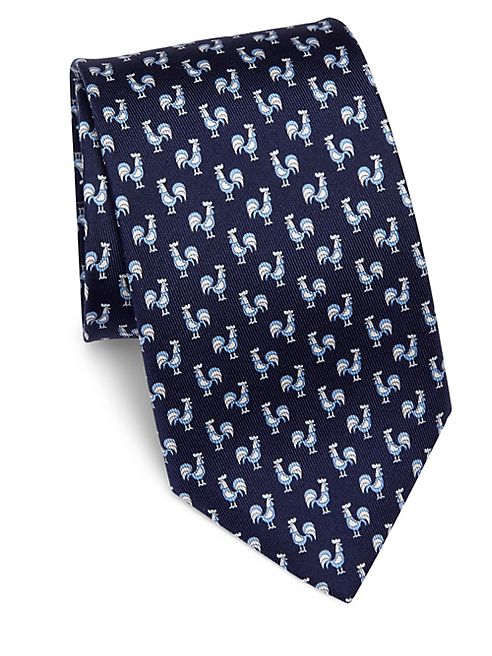 Salvatore Ferragamo - Rooster Printed Silk Tie