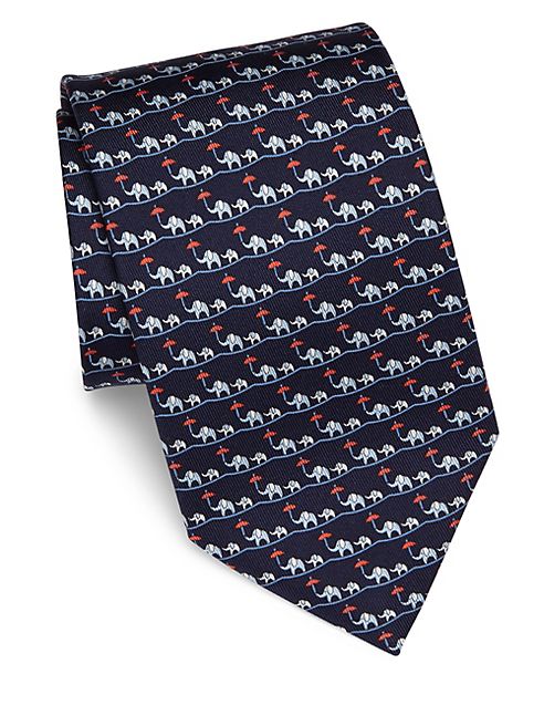 Salvatore Ferragamo - Elephant Printed Silk Tie