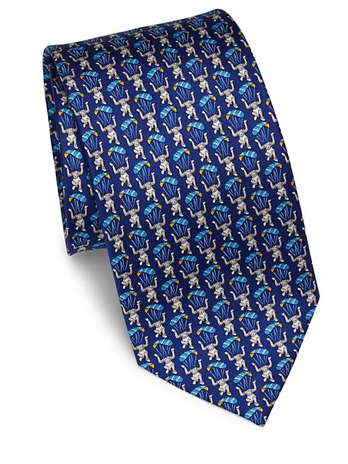 Salvatore Ferragamo - Bear in Parachute Printed Silk Tie