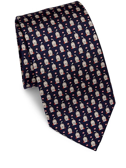 Salvatore Ferragamo - Lion Printed Silk Tie