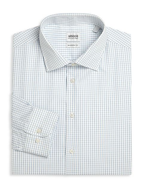 Armani Collezioni - Modern-Fit Check Dress Shirt