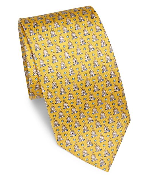 Salvatore Ferragamo - Lion Patterned Silk Tie