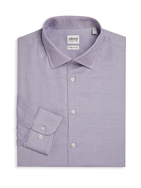 Armani Collezioni - Modern-Fit Micro Dot Dress Shirt