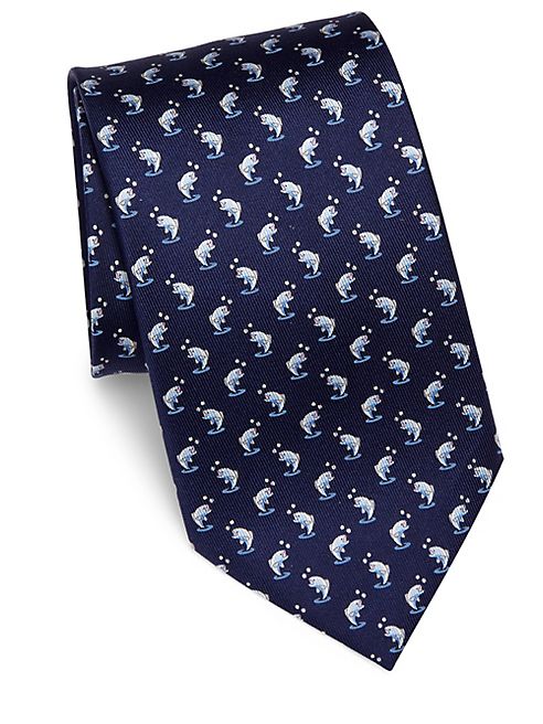 Salvatore Ferragamo - Dancing Shark Printed Silk Tie