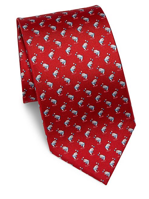 Salvatore Ferragamo - Dancing Shark Printed Silk Tie