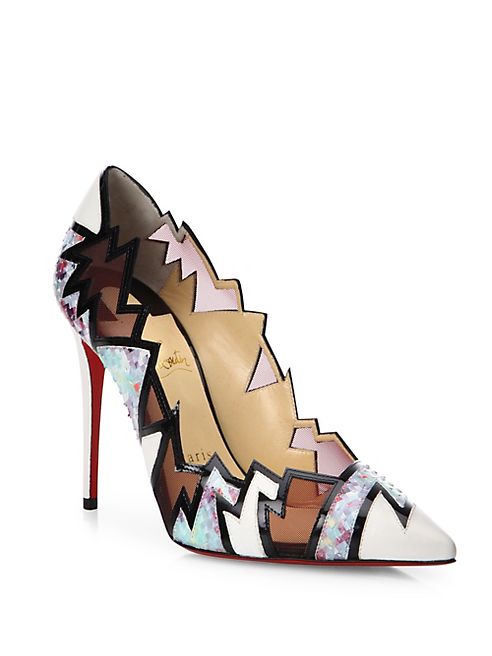 Christian Louboutin - Explorete 100 Mixed Media Zigzag Pumps