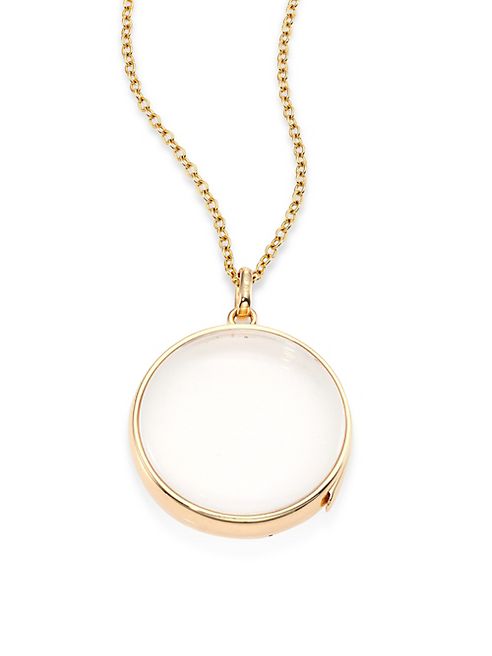 Loquet - Large 9K Yellow Gold & Rock Crystal Round Locket