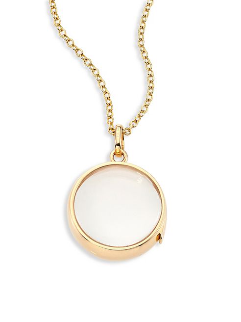 Loquet - Medium Round Rock Crystal & 14K Yellow Gold Locket