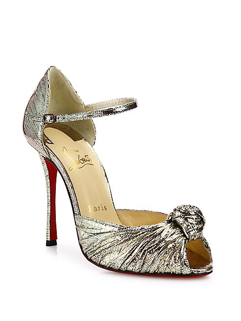 Christian Louboutin - Marchavekel Knotted Metallic d'Orsay Pumps