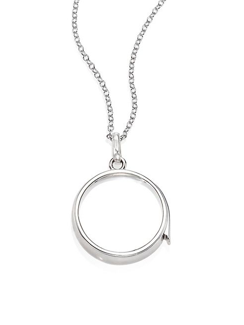 Loquet - Medium Round Rock Crystal & 14K White Gold Locket