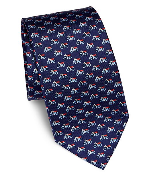 Salvatore Ferragamo - Bike Printed Silk Tie