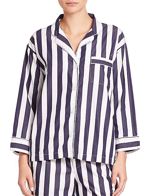 Sleepy Jones - Marina Striped Cotton Pajama Shirt