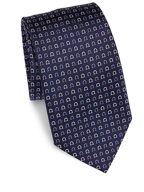 Salvatore Ferragamo - Embroidered Gancini Silk Tie