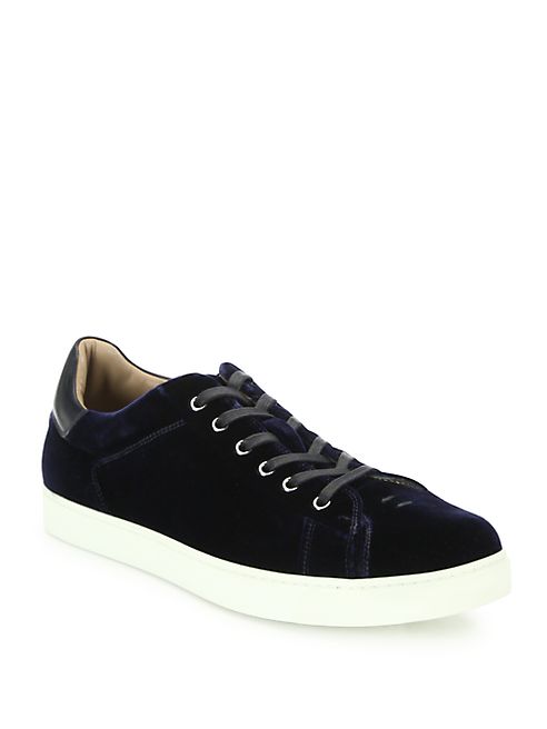 Gianvito Rossi - Velvet Lace-Up Sneakers