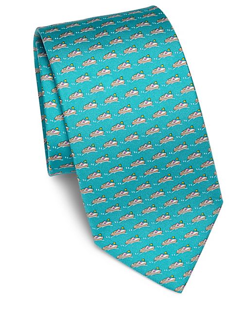 Salvatore Ferragamo - Speedboat Printed Silk Tie