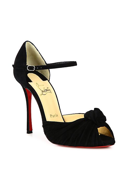 Christian Louboutin - Marchavekel Knotted Suede d'Orsay Pumps