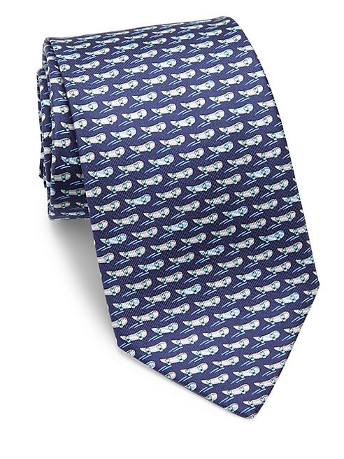 Salvatore Ferragamo - Whale On Skate Print Tie