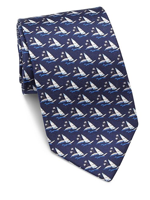 Salvatore Ferragamo - Sailboat Palm Silk Tie