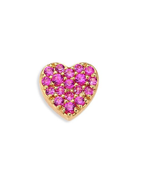 Loquet - Heart Pink Sapphire & 18K Yellow Gold Charm