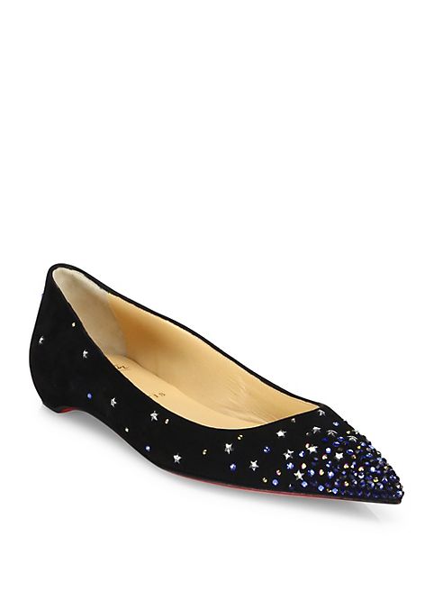 Christian Louboutin - Gravitanita Star Stud Suede Flats