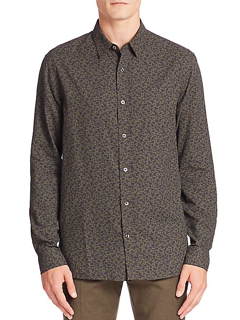 Vince - Botanical Print Button-Down Shirt