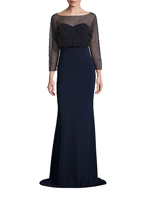 Badgley Mischka - Sequin Blouson Gown