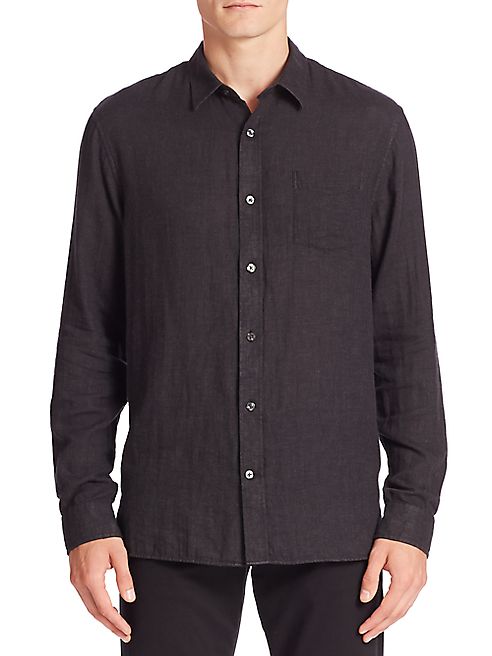 Vince - Lightweight Double Weave Button-Down Shirt