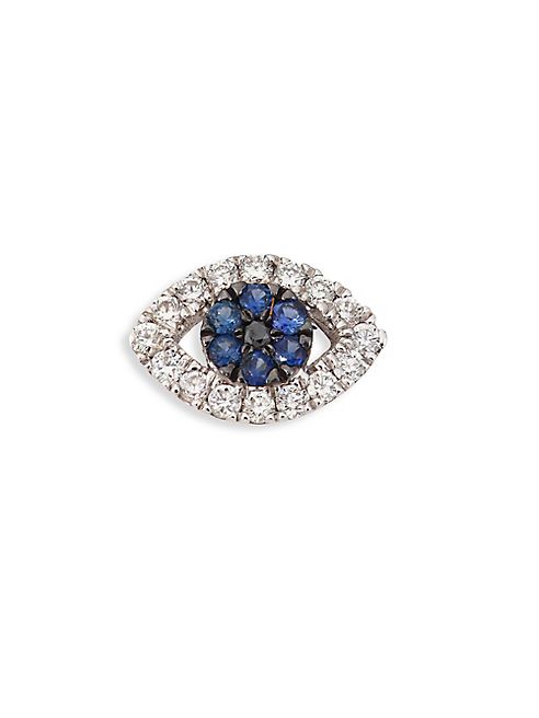 Loquet - Evil Eye Diamond & Blue Sapphire Charm