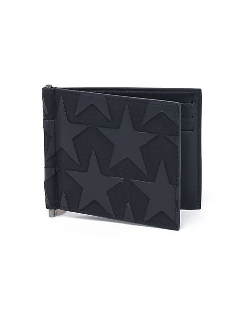 Valentino - Star Paneled Leather Clip Wallet