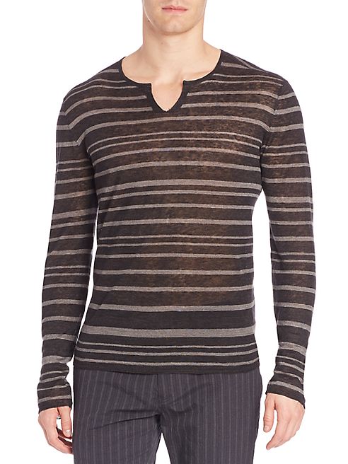 John Varvatos - Striped Long-Sleeve Tee