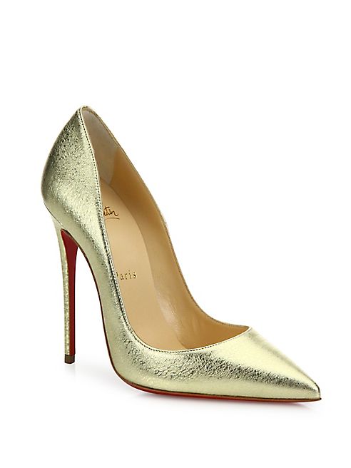 Christian Louboutin - So Kate 120 Metallic Leather Pumps