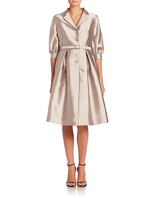 Teri Jon by Rickie Freeman - Belted A-Line Shirtdress