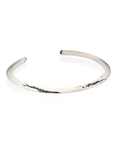 Cast of Vices - Cracked Black Diamond & Sterling Silver Triangle Cuff