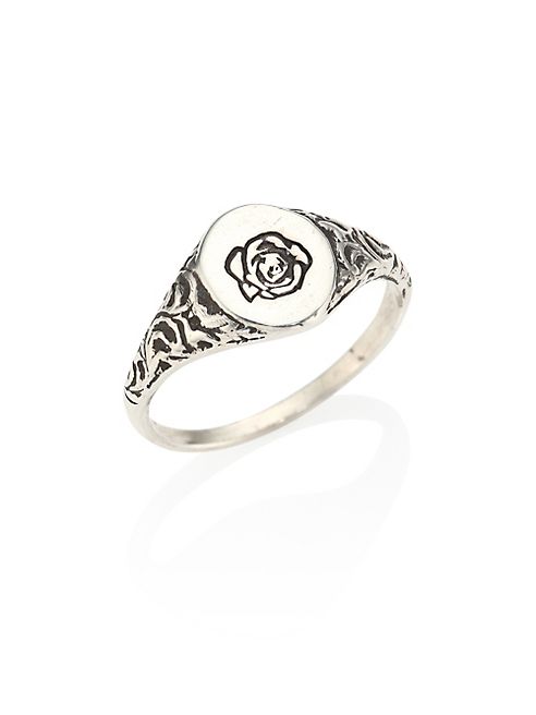 Cast of Vices - 0.925 Silver Engraved Flower Ring