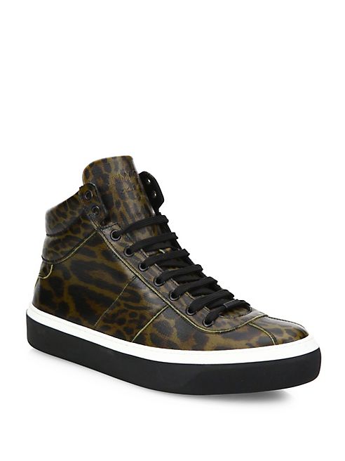 Jimmy Choo - Leather High-Top Sneakers