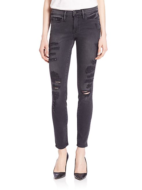 FRAME - Distressed Le Skinny Rip Jeans