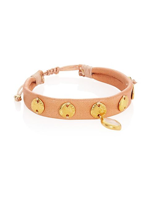 Chan Luu - Moonstone & Leather Pull-Tie Bracelet