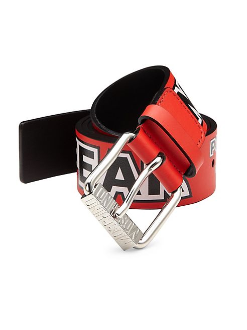 Moschino - Printed Leather Belt