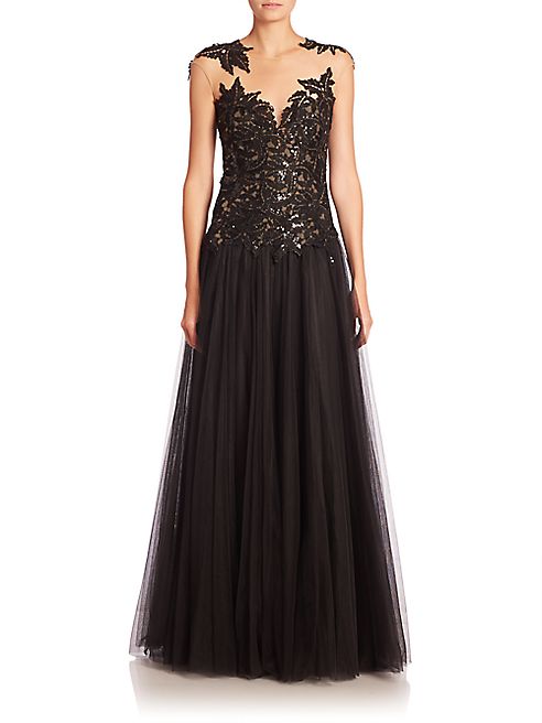 Basix Black Label - Sequin Cap Sleeve Gown