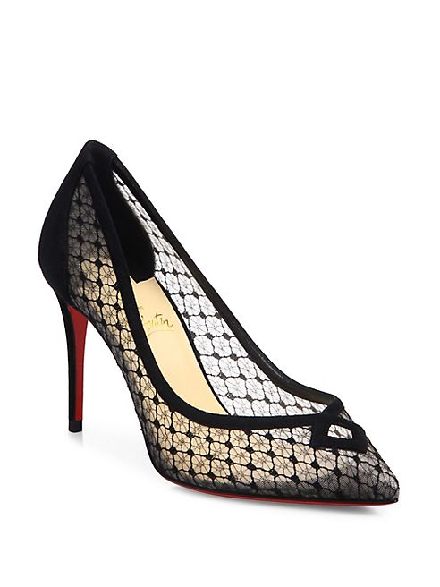 Christian Louboutin - Neoalto 85 Lace Point Toe Pumps