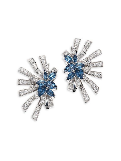 Hueb - Mirage Diamond & London Blue Topaz Stud & Ear Jacket Set