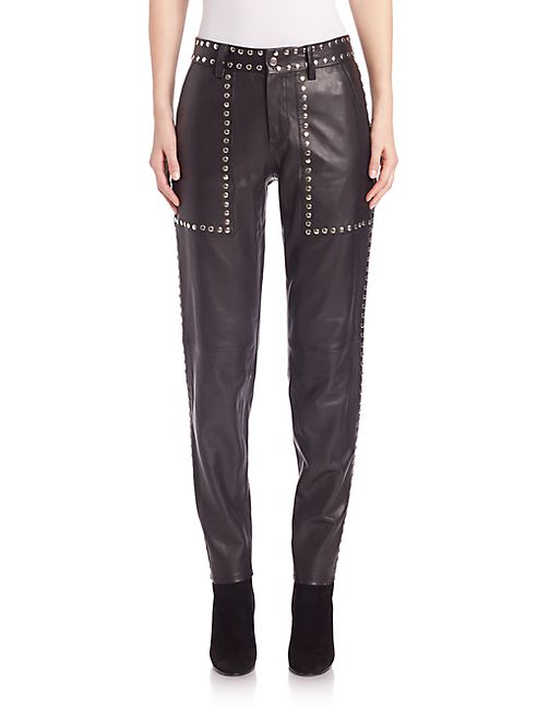 SET - Studded Leather Pants