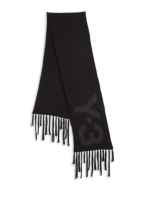 Y-3 - Merino Wool & Cotton Graphic Scarf