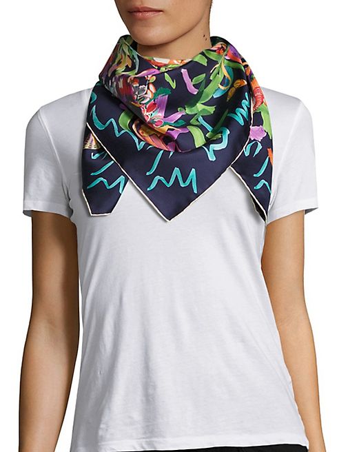 Salvatore Ferragamo - Funny Tropical Silk-Twill Scarf