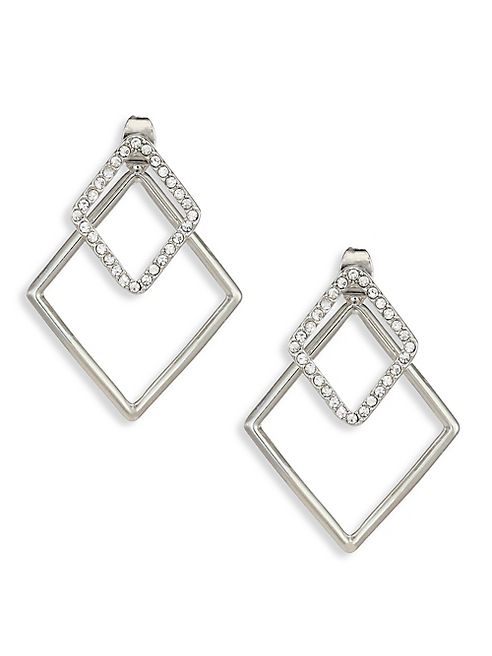 ABS by Allen Schwartz Jewelry - Out Last Night Front Back Crystal Diamond-Shaped Earrings