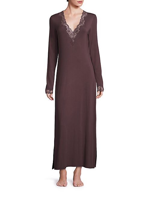 Josie Natori - Lace-Trimmed Lounger Gown