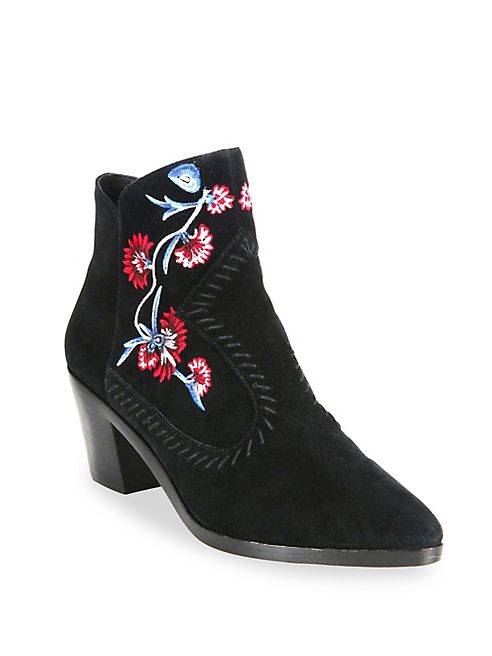 Rebecca Minkoff - Lulu Embroidered Suede Booties