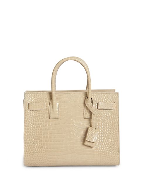 Saint Laurent - Baby Sac De Jour Croc-Embossed Leather Tote